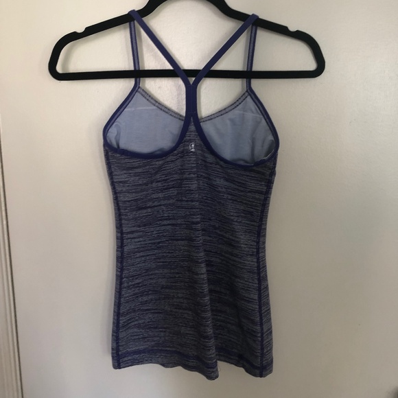 lululemon Power Y Tank (Luon) - Purple Stripe - Picture 3 of 4